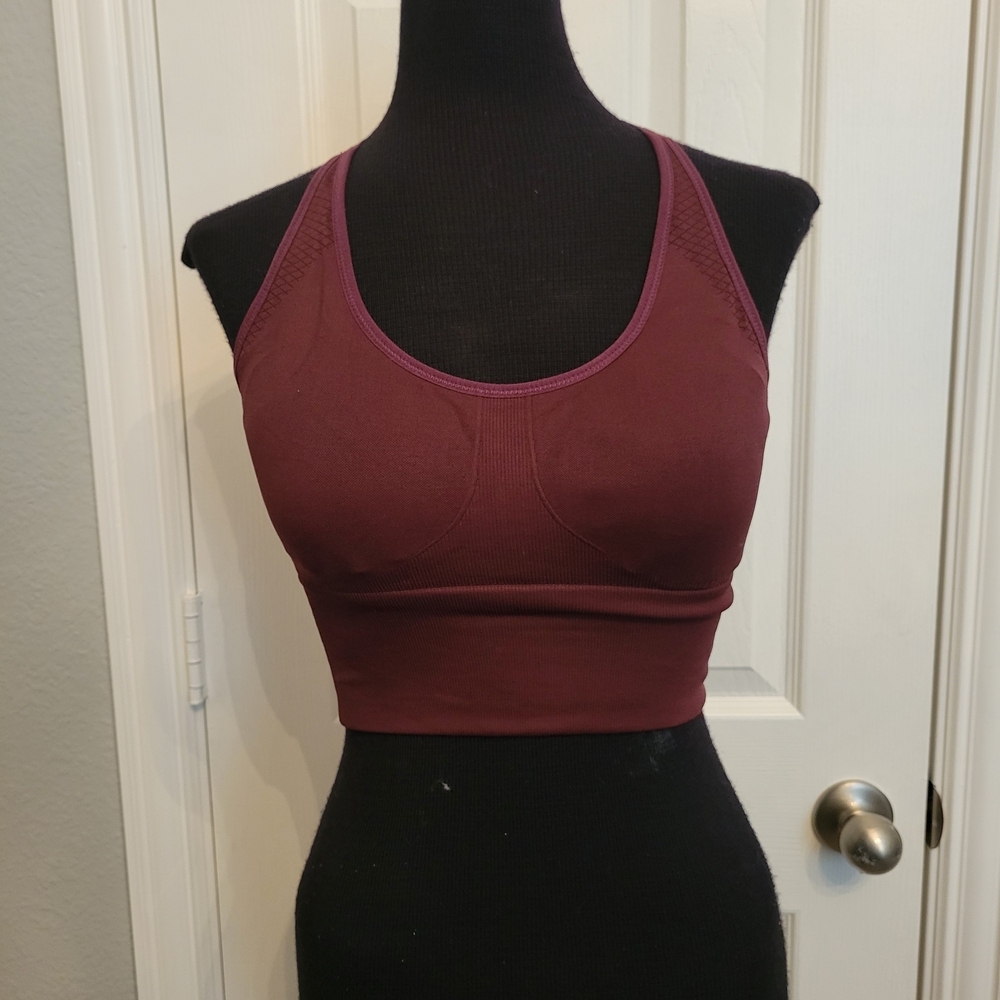 Tory Sport Deep Burgundy Sports Bra